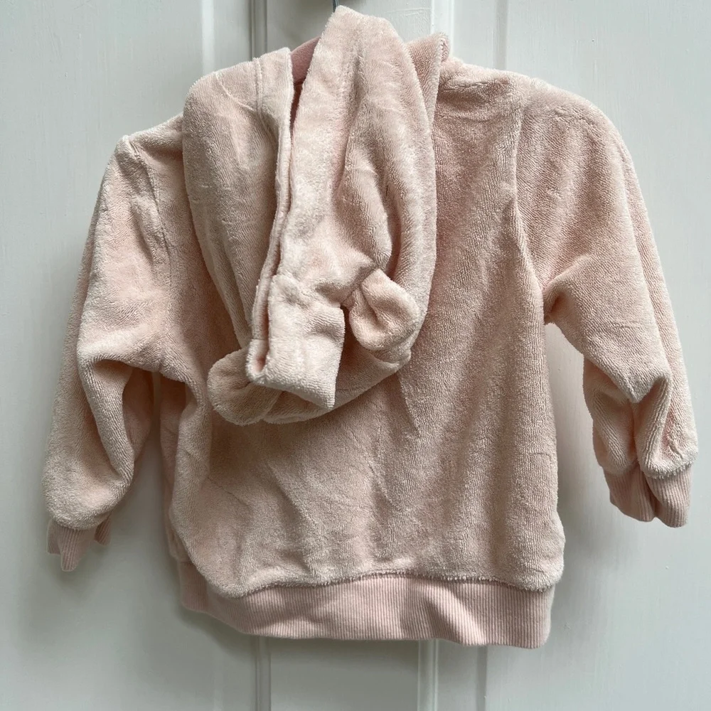Carter’s 6M Light Pink Terrycloth Girls Bear Zip Up Hoodie Jacket